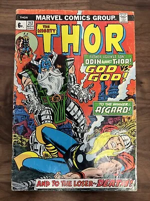 Buy THE MIGHTY THOR ISSUE #217 ***ODIN V THOR!*** GRADE GD/VG • 3.98£
