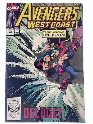 Buy Avengers West Coast #59 VS. THE HORROR OF HYDRO-MAN! Marvel Comics June 1990 • 7.95£
