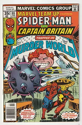 Buy Marvel Team-Up #66 (Marvel Comics 1977) VF- 2nd Captain Britain 1st Full Arcade • 14.48£