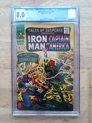 Buy Tales Of Suspense #80 1966 CGC 8.0 Captain America Red Skull Marvel Comic • 169.99£