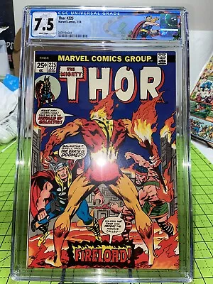 Buy Thor # 225 CGC 7.5 White Pages(Marvel, 1974) Origin & 1st Appearance Of Firelord • 300.88£