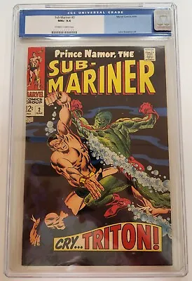 Buy Sub-mariner #2 1968 Cgc 9.6 1st Crossover By The Inhumans • 946.04£