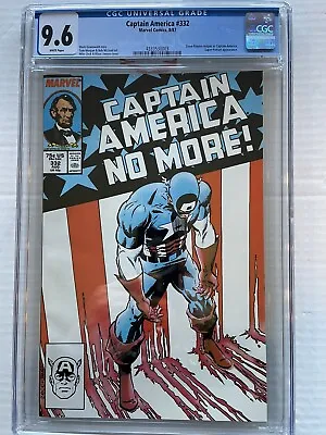 Buy Captain America #332 (August 1987) CGC Graded 9.6 ~ White Pages, Just Graded • 79.18£