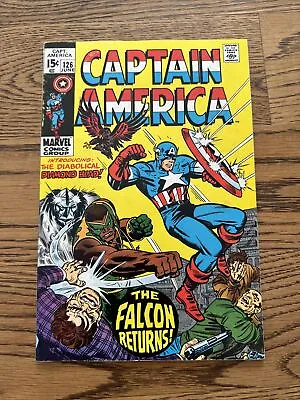 Buy Captain America # 126  (Marvel 1970) 1st App Diamond Head & Falcon In Cap Suit! • 11.06£