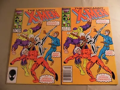 Buy The Uncanny X-Men #215 (Marvel 1987) Direct + Newsstand Variant / Free USA Ship • 7.08£