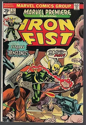 Buy Marvel Premiere #17 Early Iron Fist 1974  Citadel Of Vengeance!  Mvs Intact Vf- • 13.58£