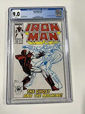 Buy Iron Man #219 CGC 9.0 1st Appearance Of Ghost, MCU Spec - White Pages 🔥 🔑 1987 • 49.95£