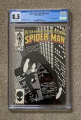 Buy Spectacular Spider-Man #101 CGC 8.5 1984 - Iconic John Byrne Black Costume Cover • 65£