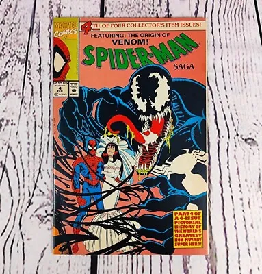 Buy Vintage SPIDER-MAN #4 Comic Marvel Comics Venom Saga Origin 1991 (Used VGC) • 9.99£