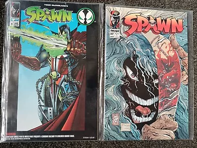 Buy Todd Mcfarlane's Comics, Spawn No 1  And No 37.with Sleeves.  • 7£