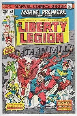 Buy MARVEL PREMIERE The Liberty Legion #29 BRONZE AGE COMIC BOOK Bucky Patriot 1976 • 10.27£