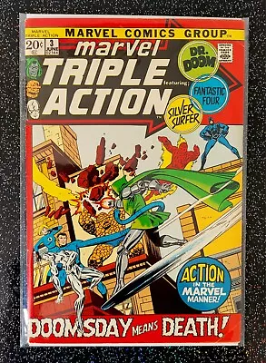 Buy Marvel Triple Action #3 STUNNING 1972 Dr Doom Silver Surfer Fantastic Four RARE • 20£