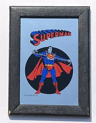 Buy Vintage Superman Mirror Picture Wood Frame 70’s DC Comics Character 7.2x5.2” • 14.99£