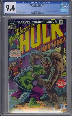 Buy Incredible Hulk #197 Cgc 9.4 Man-thing Glob And Collector Sal Buscema • 215.86£