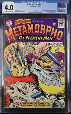 Buy (1964) BRAVE AND THE BOLD #57 CGC 4.0 OW/WP! 1st Appearance METAMORPHO • 177.88£