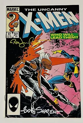 Buy SIGNED X 2 Uncanny X-men #201, 1st App Cable As Baby Nathan Summers 1986 VF/NM • 19.70£