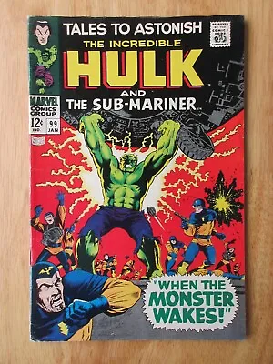 Buy TALES TO ASTONISH #99 **1968 Hulk & Subby!** (FN++) **Super Bright & Colorful!** • 17.35£