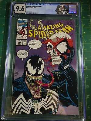 Buy Amazing Spider-Man #347 CGC 9.6 1991 White Pages Custom Label Venom Cover App • 101.37£