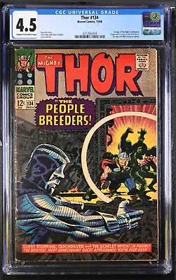 Buy Thor #134 CGC 4.5 C/OW 1966 1st App. High Evolutionary, Man-Beast • 99.76£
