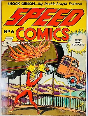 Buy Speed Comics #6, 1940 CGC 4.0 ⭐️Scarce⭐️Shock Gibson Cvr, Harvey Publication • 1,818.91£