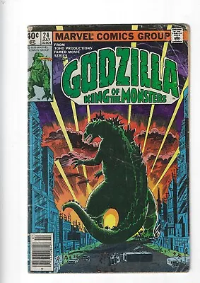Buy GODZILLA #24 Marvel 1979 Final Issue! HERB TRIMPE COVER ART Godzilla Vs Marvel • 7.88£