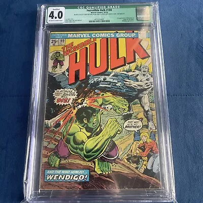 Buy INCREDIBLE HULK #180 (1974) CGC 4.0 Q - 1ST CAMEO APPEARANCE OF WOLVERINE No MVS • 624.99£