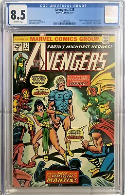Buy Avengers #123 CGC 8.5 Marvel 1st Star Stalker Origin Mantis 1974 • 47.49£