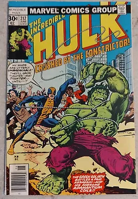 Buy The Incredible Hulk #212 High Grade - 1st Appearance Constrictor - Marvel 1977 • 12.24£