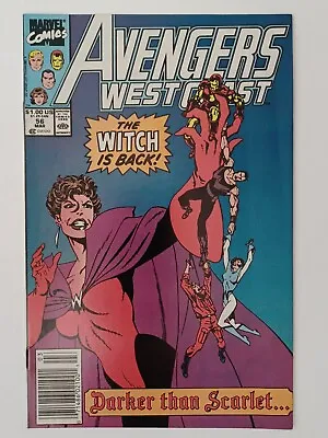 Buy Avengers West Coast #56 - Low Print Run Newsstand Edition - Dark Scarlet Witch! • 7.16£