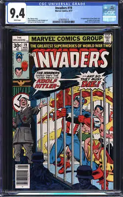 Buy Invaders #19 Cgc 9.4 White Pages // Hitler Cover Marvel Comics 1977 • 111.53£