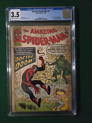Buy AMAZING SPIDER MAN #5 CGC 3.5 DR. DOOM By Ditko 1963  • 790.37£