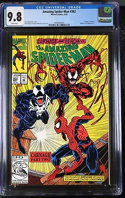 Buy 🔥 Amazing Spider-man #362 Cgc 9.8 Nm/m 1992 2nd Carnage Venom Marvel Comics 2🔥 • 100.44£