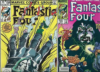 Buy Fantastic Four #258 & #259 - Marvel - Key Doctor Doom Story - 8 &9 1983 • 19.36£