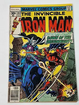 Buy Invincible Iron Man 102 NEWSSTAND Dreadknight App Bronze Age 1977 • 9.62£