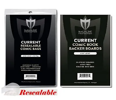 Buy 500 Resealable Current Modern Comic Book Archival Poly Bags And Boards Max • 104.84£
