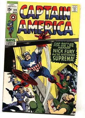 Buy CAPTAIN AMERICA #123 -- Comic Book -- 1970 -- MARVEL -- NICK FURY -- FN/VF • 26.09£