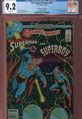 Buy DC Comics Presents #87 -CGC 9.2 1st Super Boy Prime Canadian Price Variant • 450£