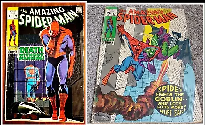 Buy AMAZING SPIDERMAN #75+97 (1969/1971) Marvel Comic Drugs Romita(Silvermane Death) • 114.99£