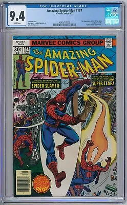Buy Amazing Spider-Man 167 CGC Graded 9.4 NM White Marvel Comics 1977 • 64.83£