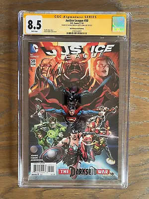 Buy Justice League #50 Newsstand CGC SS 8.5 Signed By Geoff Johns &Jason Fabok HTF • 71.95£