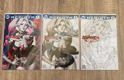 Buy Harley Quinn #1 - DC Universe Rebirth - Stanley Artgerm Lau Variant Cover Set • 45£