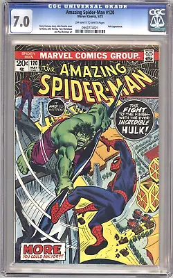Buy Amazing Spider-man #120 Cgc 7.0 1973 Gerry Conway John Romita Sr Hulk App Marvel • 129.95£