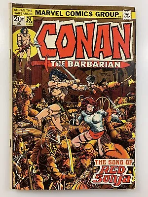 Buy CONAN THE BARBARIAN #24 1st FULL RED SONJA Barry Smith Cover 1973  MARVEL COMICS • 67.18£