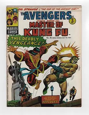 Buy 1974 Marvel Master Of Kung Fu #21 + Avengers #39 1st Living Tribunal Key Rare Uk • 35.62£