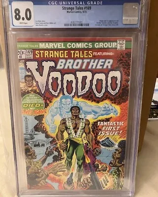 Buy MARVEL 1973 STRANGE TALES #169 CGC 8.0 WHITE Pages 1st Appearance BROTHER VOODOO • 279.82£