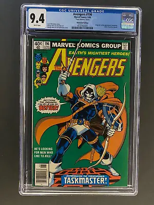 Buy Avengers 196 - Mark Jewelers Newsstand CGC 9.4 Marvel 1st Appearance Taskmaster • 406.24£