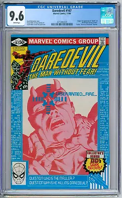 Buy Daredevil 167 CGC Graded 9.6 NM+ White Frank Miller Marvel Comics 1980 • 99.90£