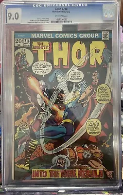 Buy Thor 214 Cgc 9.0 Marvel Sal Buscema Jim Mooney White Pages Older Case 4-d Man • 64.34£