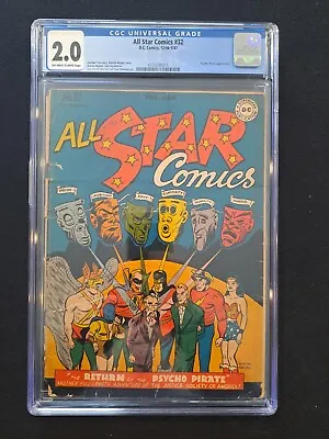 Buy All Star Comics 32 DC 1946 CGC 2.0 Golden Age Justice Society Of America JSA • 299.82£