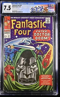 Buy Fantastic Four #57 CGC 7.5 Custom Label | Doctor Doom Silver Surfer | • 283.83£
